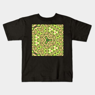 Kaleidoscope of Christmas Colored Heart Pattern Kids T-Shirt